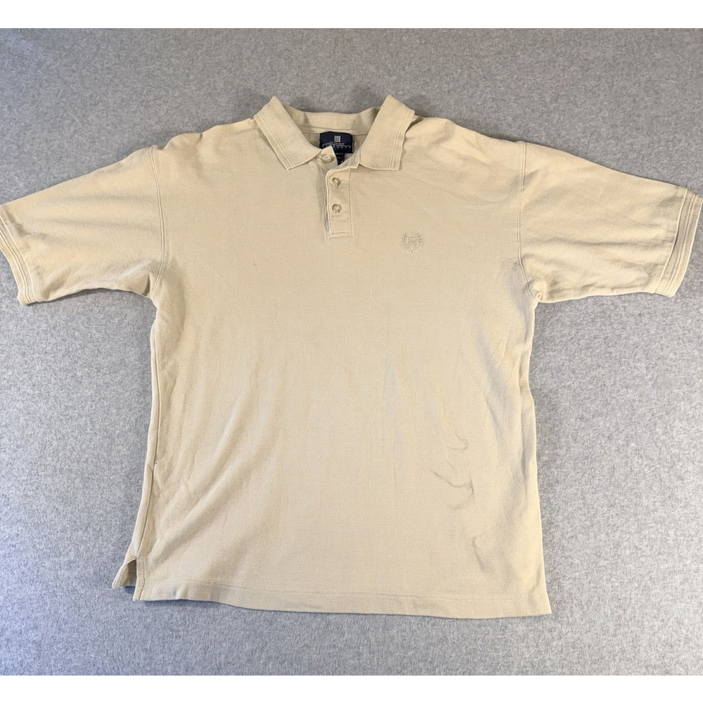Givenchy Activewear Polo Shirt Large Beige Crest Logo Cotton